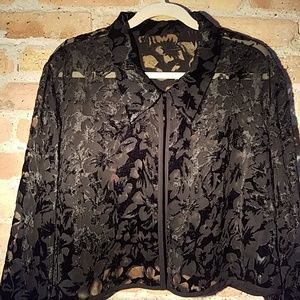 Black "Burnout" Cropped Jacket - 22W NWOT